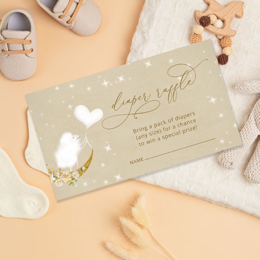 リトルラムベビーシャワーおむつラッフルチケット エンクロージャーカード