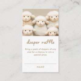 リトルラムベビーシャワーおむつラッフル エンクロージャーカード