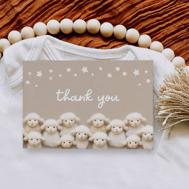 リトルラムベビーシャワーフラットサンキューカード サンキューカード