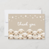 リトルラムベビーシャワーフラットサンキューカード サンキューカード (正面)