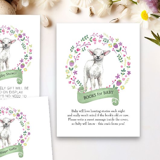 リトルラムベビーシャワー水の色の本ベビー エンクロージャーカード