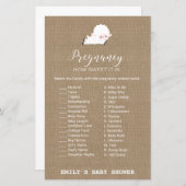 リトルラム赤ちゃんシャワーゲームプリント (正面/裏面)