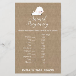 リトルラム赤ちゃんシャワーゲームプリント