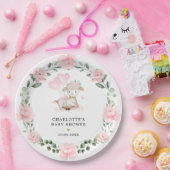 リトルラム赤面ピンクフローラグリーナリーベビーガール ペーパープレート (パーティー)