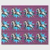 リトルランニング女性のカーボーイの馬どんな場合でも ラッピングペーパー (フラット)