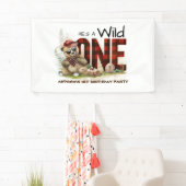 リトルランバージャックベアファースト誕生日へようこそ 横断幕 (インサイチュ)