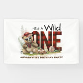 リトルランバージャックベアファースト誕生日へようこそ 横断幕 (横)