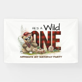 リトルランバージャックベアファースト誕生日へようこそ 横断幕