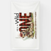 リトルランバージャックベアファースト誕生日へようこそ 横断幕 (縦)