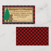 リトルランバージャックベビーシャワーおむつラッフルチケット 名刺 (正面/裏面)