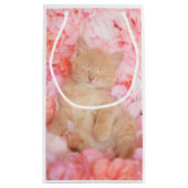 リトルリナスピンクフローラ眠っている子猫 スモールペーパーバッグ (裏面)