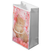 リトルリナスピンクフローラ眠っている子猫 スモールペーパーバッグ (裏面アングル)