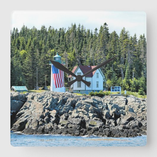 リトルリバー灯台メインクロック スクエア壁時計 (正面)