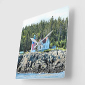 リトルリバー灯台メインクロック スクエア壁時計 (傾斜)