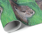 リトルリバー絵画オッター ラッピングペーパー (ロールコーナー)