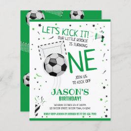 リトルルーキーサッカーバジェット1歳の誕生日招待状