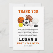 リトルルーキースポーツ 1歳の誕生日 | オールスターパーティー サンキューカード (正面)