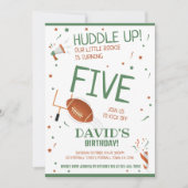 リトルルーキーハドルアップグリーンサッカー誕生日 招待状 (正面)