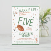 リトルルーキーハドルアップグリーンサッカー誕生日 招待状 (スタンド正面)