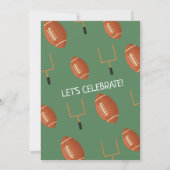 リトルルーキーハドルアップグリーンサッカー誕生日 招待状 (裏面)