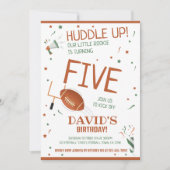 リトルルーキーハドルアップブラウンサッカー誕生日 招待状 (正面)