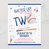 リトルルーキーベースボールバジェット2nd誕生日招待状 (正面)