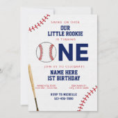 リトルルーキーベースボールファースト誕生日 招待状 (正面)