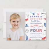 リトルルーキーベースボール4th誕生日パーティー写真 招待状 (正面)