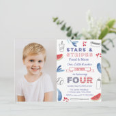 リトルルーキーベースボール4th誕生日パーティー写真 招待状 (スタンド正面)