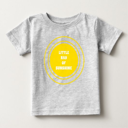 リトルレイオブサンシャインイエローサンカスタム文字かわいい ベビーTシャツ (正面)