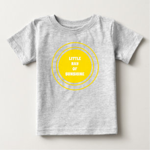リトルレイオブサンシャインイエローサン文字カカスタムワイト ベビーTシャツ