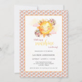 リトルレイオブサンシャインフローラレインボーベビーシャワー 招待状 (正面)