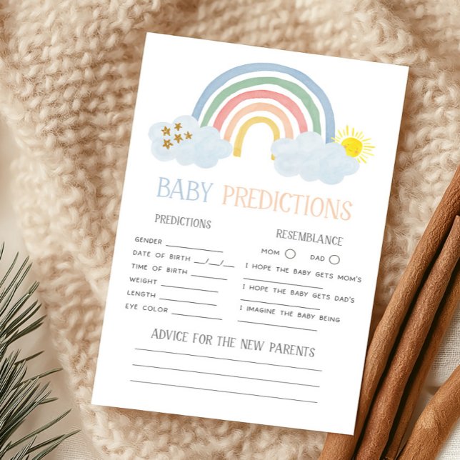 リトルレイオブサンシャインベビー予測ゲーム (Rainbow Baby Shower Baby Predictions Game)