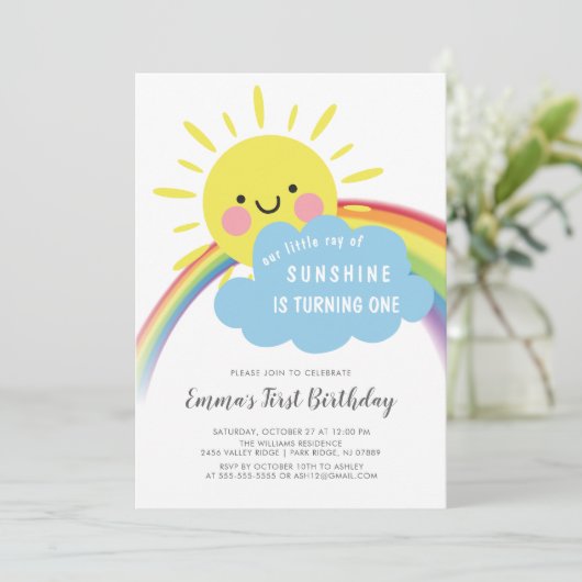 リトルレイオブサンシャイン誕生日招待状 招待状 (スタンド正面)