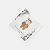 リトルレインディアクリスマスベイビーシャワー パーソナライズド スタンダードカクテルナプキン (角)