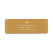 リトルレインディア シンプルスノーフレーク オーチャー クリスマス ラベル (正面)