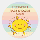 リトルレインボーサンシャイン男女兼用ベビーシャワー ラウンドシール (正面)