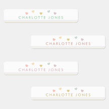 リトルレインボーハートシンプル防水キッズ名