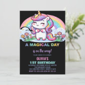 リトルレインボーユニコーン誕生日招待状 招待状 (スタンド正面)
