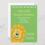 リトルレオライオン誕生日招待状5 x 7 招待状 (正面/裏面)