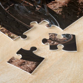 リトルレッドカフェレーサーヴィンテージバイクのポスター ジグソーパズル (側面)