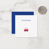 リトルレッドカー誕生日サンキューノートカード ノートカード (正面/裏面インサイチュ)