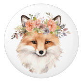 リトルレッドキツネとフローラヘッドピース セラミックノブ (正面)