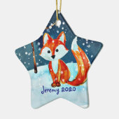 リトルレッドキツネイン雪 セラミックオーナメント (左)