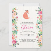 リトルレッドキツネフローラベビーシャワーの招待 招待状 (正面)