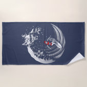 リトルレッドサーフィンフード ビーチタオル (正面)