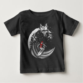 リトルレッドサーフィンフード ベビーTシャツ