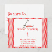 リトルレッドスクーターとペナントチャイルド誕生日 ポストカード (正面/裏面)