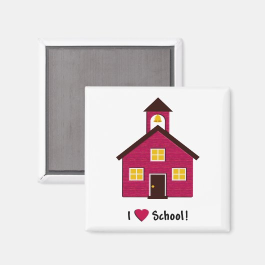 リトルレッドスクールハウス私は学校が大好き マグネット (正面/裏面)