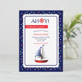 リトルレッドセーリングボート誕生日パーティー 招待状 (スタンド正面)